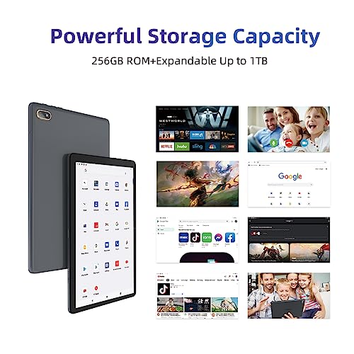 Kinstone Android 12 Tablet -10.1 Inch Gaming Tablets With 6000Mah Battery Capacity-Mtk 8183 2.0Ghz Octa-Core Processor-8Gb+256Gb-1Tb Expand-Dual Camera 2+5Mp-Wifi-Bluetooth 5.0(Blue) #TOP4