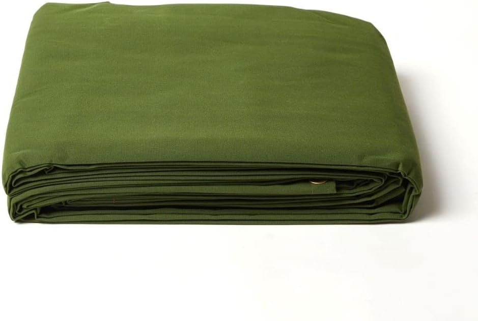 Tarps Now Waterproof Canvas Tarp, (6' x 8') with Brass Grommets - Heavy Duty Tarp Sheet Cover for Canopy, Pool Cover, Truck Tent, Roof, Camping - 20 MIL Thickness, Olive Green, 15oz