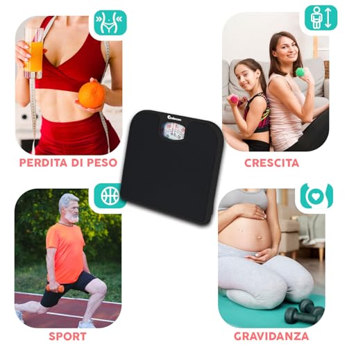 Adamson A21 Bilancia Pesapersone Meccanica - Fino A 136 Kg - Superficie In Gomma Antiscivolo - Bilancia Pesapersone Analogica - Bilancia Analogica Con 20 Anni Di Garanzia - Nero Completo - 9