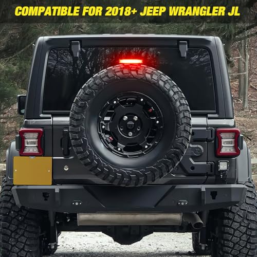 Image of Nilight Third Brake Light Tail High Mount Stop Lights Replacement for 2018-2026 Wrangler JL Accessories LED lamp with Smoked Lens Black Housing