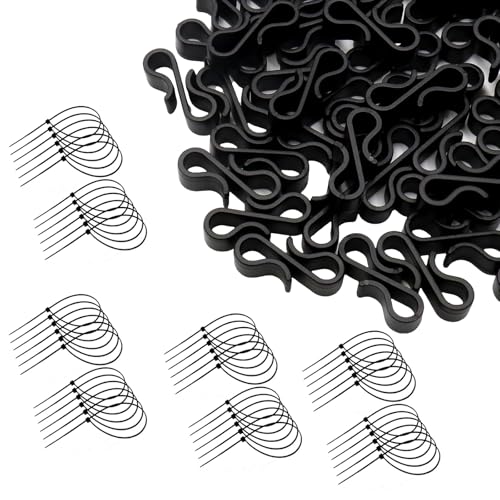 THOANBY Crochets,Paquet de 120,Clips pour éclairage extérieur,Crochets pour gouttières et câbles,Crochet pour Outils d'électricien de Jardin