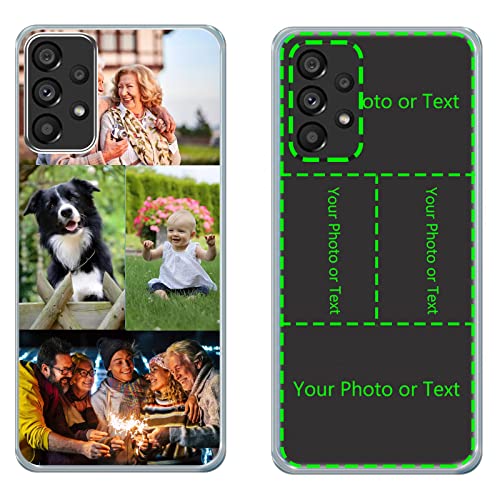 CXKJ Transparente Coque Personnalisée pour Samsung Galaxy A53 5G (6.50 Pouce) Silicone Case Housse Ultra-Fin Bumper,avec Votre Propre Photo Image Texte Nom Housse,Etui en Case Antichoc Cover Cover