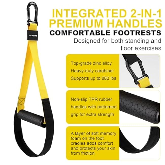 Home Resistance Training Kit | Full-Body Workout with Suspension Trainer Straps, Door Anchor, Handles, and Carrying Bag | Complete Home Gym Equipment