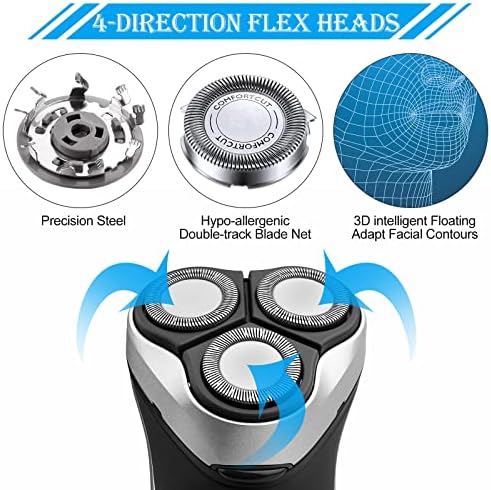 Mudder SH30/50/52 Shaver Replacement Heads Compatible with Philips Electric Shaver Series 1000, 2000, 3000, 5000 and Model AT8xx/AT7xx/PT8xx/PT7xx Style with Pointed Blade, Non-Original (3 Pieces)