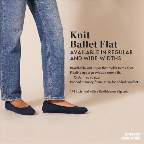 Image of Amazon Essentials Women's Breathable Knit Ballet Flat with Round Toe, Cushioned