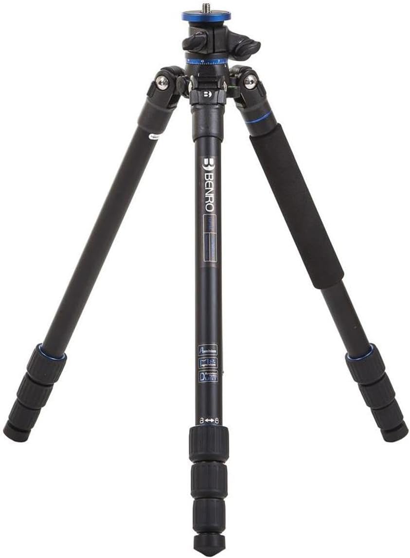 Benro GoPlus Travel Aluminum Tripod – Pivoting Center Column, Multi-Angle Legs, Twist-Lock Design & Monopod Conversion for Photo, Video and Hybrid Creators (FGP18A)