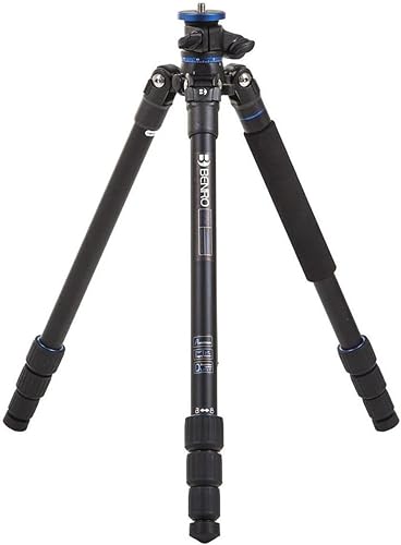 Benro GoPlus - Trípode de aluminio de viaje, columna central giratoria, patas multiángulo, diseño de bloqueo giratorio y conversión de monopie para