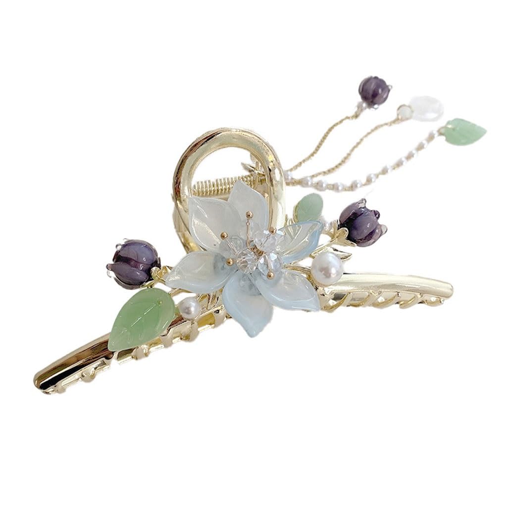 Bijoux pince à cheveux orchidée cravate avec pince requin pour coiffure femme