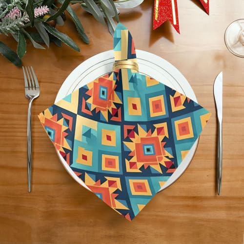 Servilletas de Tela Boho Mandala Azul 20x20 Pulg 6un miniatura 3