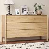 ROMMAK Dresser for Bedroom with 6 Drawers,47' Wide Oak Dresser with 4 Solid Wood Legs, Wooden TV Stand,Closet Clothes Organizer for Bedroom, Hallway