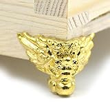 Bluemoona 20 Pcs - Plastic Jewelry Chest Boxes Wood Decorative gold Feet Leg Corner Protector Guard