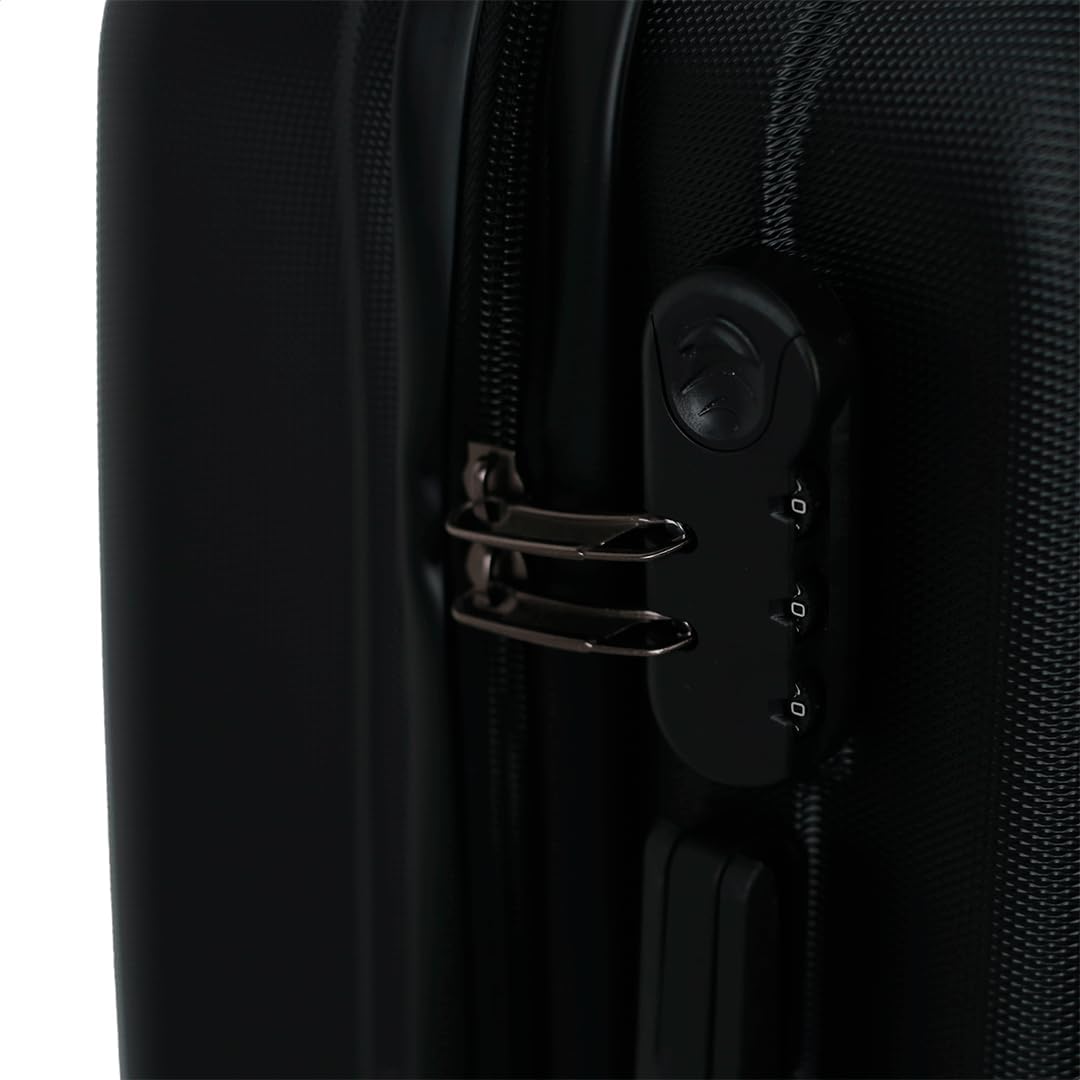 Mala de Viagem de Bordo Silent Noronha 10kg - Padrão ANAC | Rígida em ABS | 4 Rodas Duplas 360° | Cadeado Numérico Integrado | Leve e Resistente (Cor Preto)