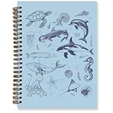 TFKFJLF Marine Biology Gifts, Marine Biology Ocean Journal Spiral Notebook, Whale Shark Gifts, Gifts for Ocean Lovers, Blue Office Supplies, Marine Biology College Ruled Spiral Notebook 5.5x8.3