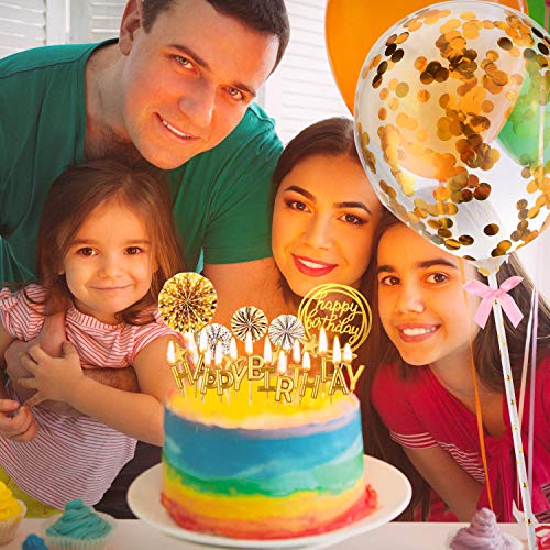 image for Boao Birthday Cake Topper Set Happy Birthday Cupcake Topper Letters Ca