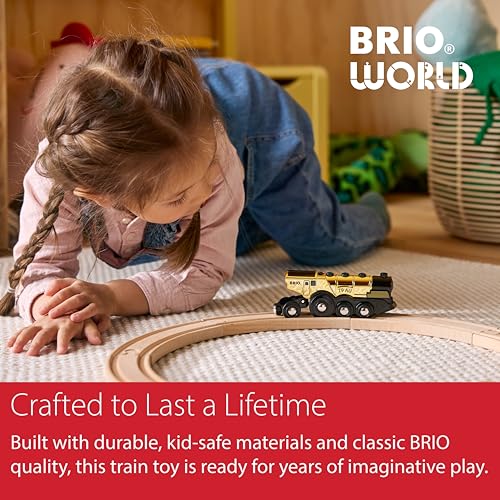 Brio – Potente Locomotiva d'Oro con Azioni a Batteria - 7