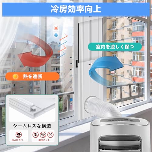 窓用ダクトパネル 4枚セット 窓枠高さ67～239cm対応 移動式エアコン/スポットクーラー用