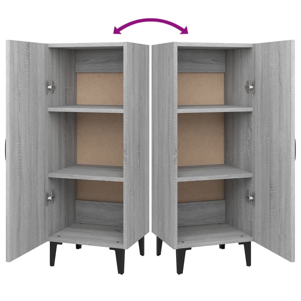 vidaXL Buffet Armoire de Rangement Meuble de Rangement Armoire Latérale Salon Salle de Séjour Sonoma Gris 34,5x34x90 cm Bois d'Ingénierie