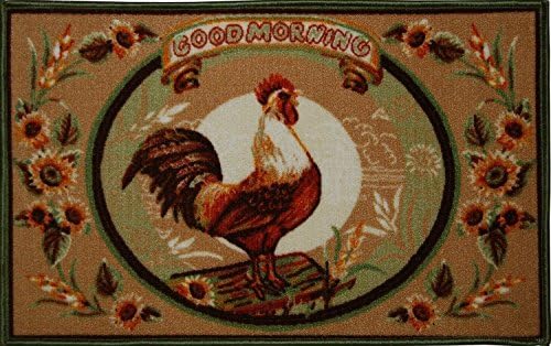 LIVING CLASSICS GOOD MORNING ROOSTER KITCHEN RUG by Living Classics