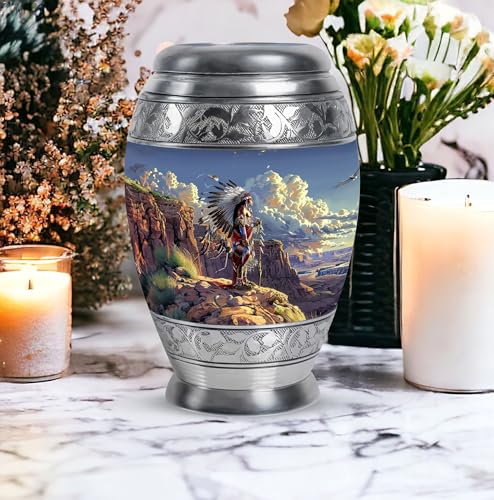 Image of Native American Urns for Ashes - Urns for Human Ashes - Ashes Urn Adult - Adult Urns for Human Ashes Men - Cremation Urns for Adult Ashes Women - (10 inch Pack of 1), MON-URN-3867-URN