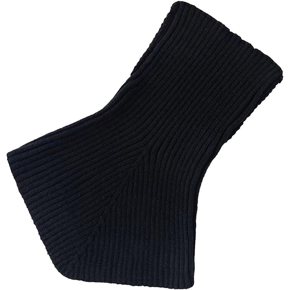 Fituenly Women's Black Knitted Fake Collar For Girls, Detachable Turtleneck Dickey Collar, Knit Neck Warmer Scarf False Collar Winter Clothing Accessories