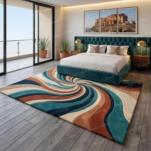 Image of Soft Pure Woolen Modern Collection Tufted Carpet for Living Room,Bedroom'Kitchen and Hall (5 X 7) Feet