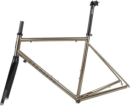 Road Bike Frameset 700C Cr-Mo Steel Bike Frame 44/47/50/53/56cm C Brake Frame Quick Release 100/130mm QR,with Carbon Fork