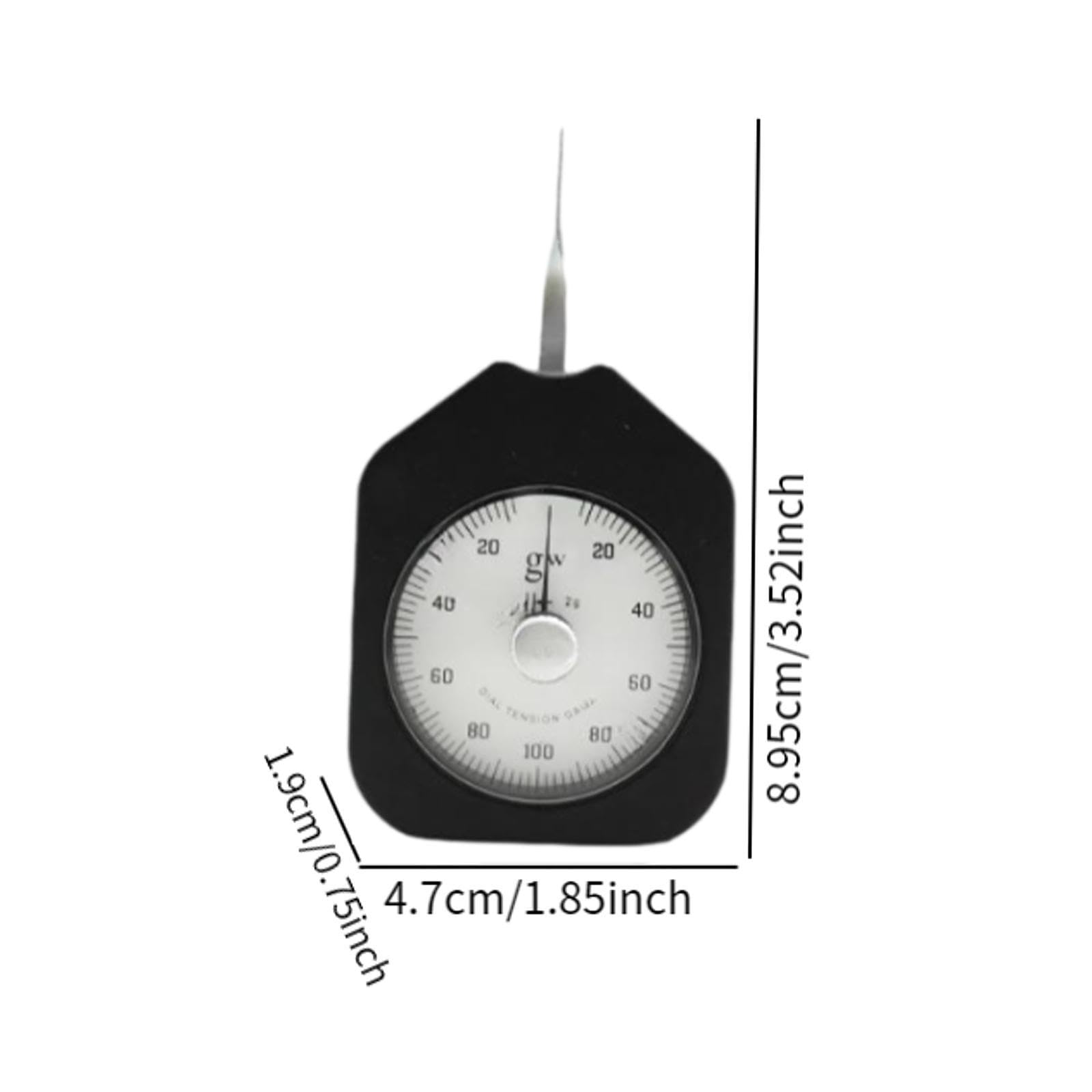 Qianly Medidor de Tensión de Doble Aguja Instrumento de Medición Portátil con Dial Analógico y Función de Retención de Adecuado para Laboratorio, 100 Gramos