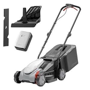 Litheli Tondeuse à Gazon sans Fil 20V, 33 cm, Batterie 5,0Ah Incluse, Moteur Brushless, Hauteur de Coupe Réglable 25–65 mm, Bac 35 L, pour Pelouses Jusqu’à 300 m²
