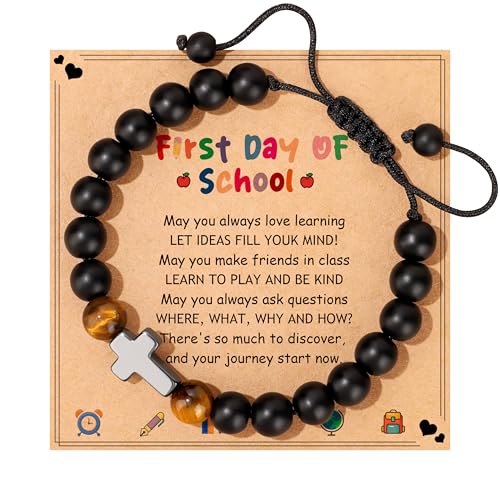 Image of Back to School Stuff First Day of School Gifts Bracelets for Mommy and Me Daughter Son First Day of 1 2 3 Grad Preschool Kindergarten High School Back to Scool Supplies