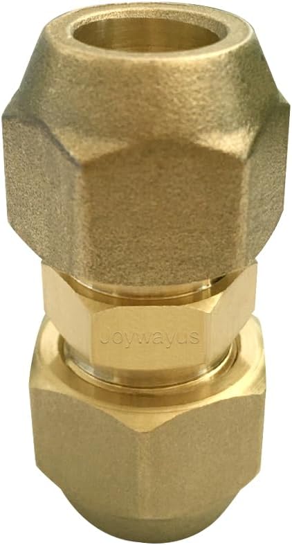 Joywayus 5/8" Air Conditioning Copper Pipe Extension Double Connector with Flare Nuts and Connectors Free Welding for Butt Copper Tube Diameter 5/8"(15.58mm)