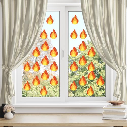 Image of Fire Paper Cutouts - 100Pcs Glitter Flame Shaped Paper Cutouts for Birthday Easter Holiday Party Favor Supplies Firetruck Firefighter Theme Classroom Bulletin Board Home Wall Decoration