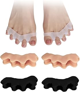 Golbylicc 3 Pairs Toe Spacers Soft Gel Toe Separators for Feet Women Men to Correct Bunions, Toe Straightener Toe Stretcher for Overlapping Toes, Curled Toes, Claw Toes, Hammer Toes (Multi-Color)