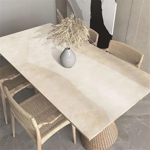 Mantel Individual Minimalista de PVC, Resistente al Agua y al Aceite, a Rayas Beige, Decorativo, Moderno, para Cocina, Escritorio, YHT039, C, 80 x 120 cm