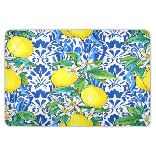 BOESI Graffiti Lemon Pattern Waterproof Pads for Bedwetting and Incontinence, Reusable Pads, Reusable Diaper Pads for Bed, Sofa, Travel