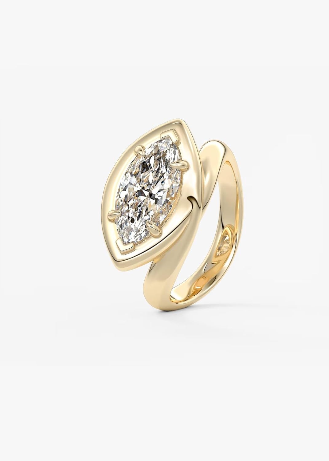 1-5 Carat IGI Certified Marquise Lab Grown Diamond in VVS1-VVS2 Clarity, E-F Color The Noodle Diamond Ring in 10K 14K 18K Solid Gold Ring for Women, A Sign of your Love.