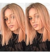 Rebecca Fashion Lace Front Wigs Human Wigs Ombre Honey Brown Straight Hair 150% Density Brazilian...