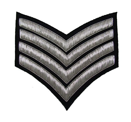  Chevrons Major Stripes argento lingotti su nero 4 barre 150 mm di larghezza R1222