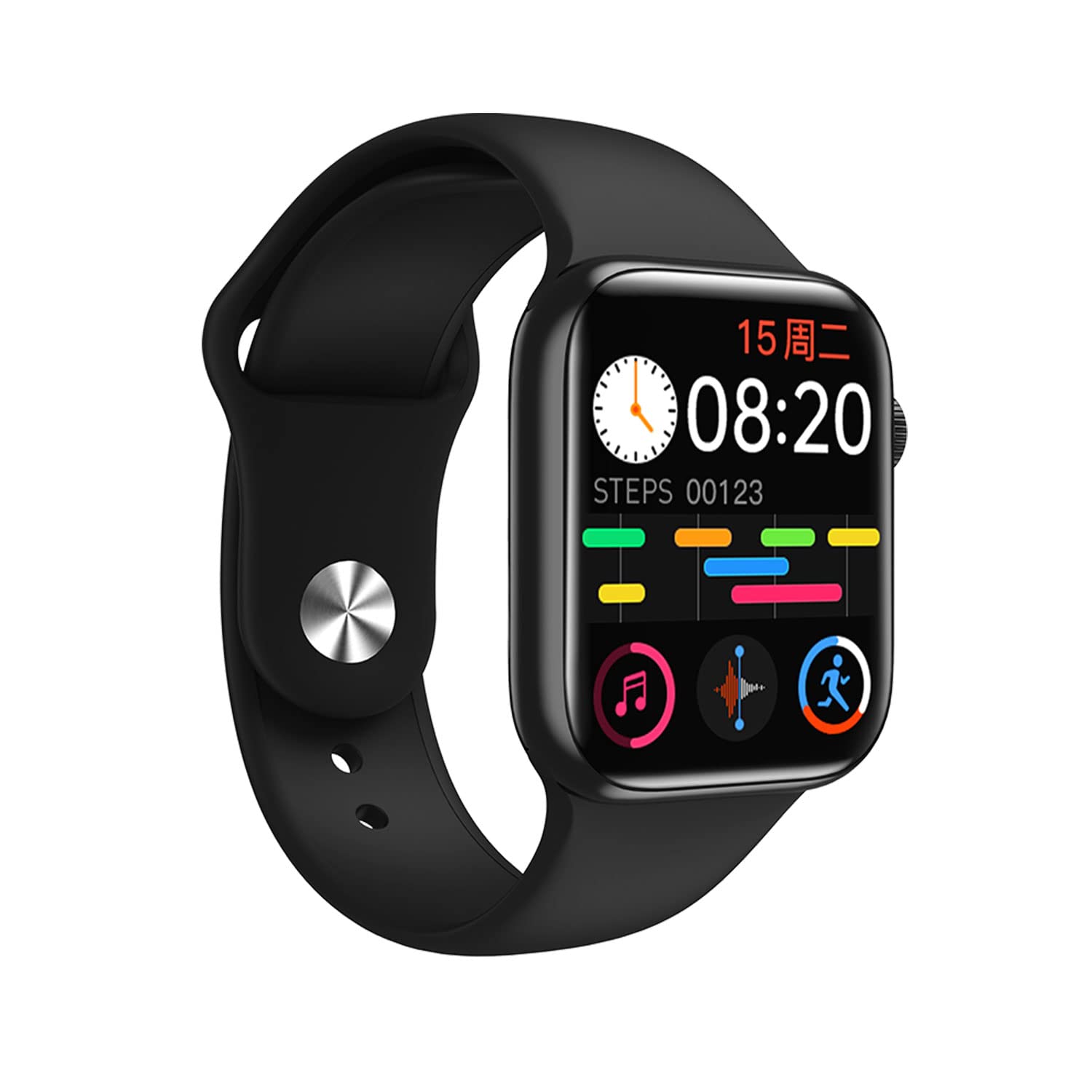 Microdigit Pro-Fit Smart Watch , 45 MM ,Full Screen, Bluetooth Feature ,Fitness Tracker, Wireless Charging, Call Feature, Music System , Heart Rate Sensor (Black)