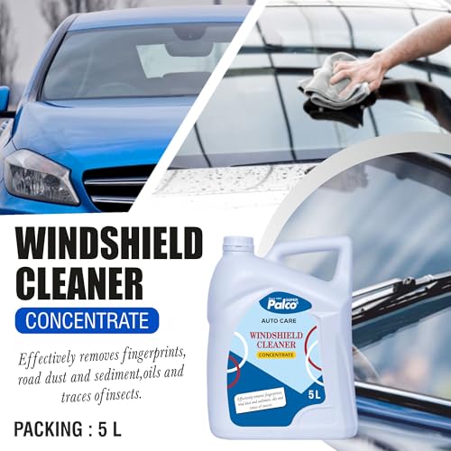 Image of PALCO Car Windshield Cleaner Liquid Concentrate 5 Litre (Pack of 1) Windshield Washer Fluid for Car for Streak Free Glass Finish with Car Wiper Liquid (Add 50ml in 2L Water in Windshield Tank)