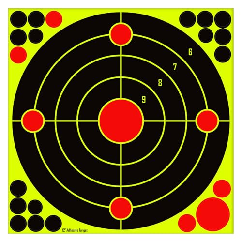 PTPHJEG 12x12 inch Silhouette Splatter Targets - Bright Fluorescent Yellow Easily seen on Impact When Hitting Target for BB Guns airguns Rifles Indoor and Outdoor ranges (10 Pack)