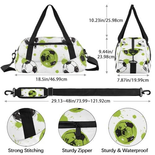 Football Kids Duffle Bag Boys Girls Small Sport Dance Gym Bag for Overnight Travel Weekender Carry On4