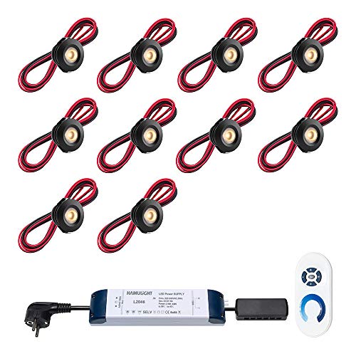 LED Einbaustrahler Terrassenüberdachung Pals Schwarz ab | Beleuchtung/Einbauleuchten | Wintergarten/Terrassendach/Carport | 3W / Dimmbar/Rund / IP44 / Warmweiß | Set mit 10 Stück Cover