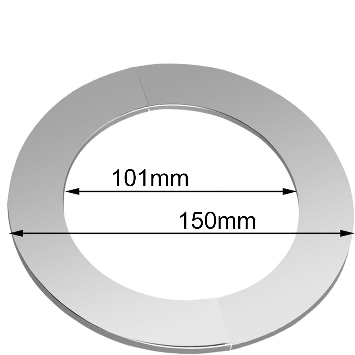 WUBAYI Rosetta per tubo flangiato, 100 mm, in acciaio inox, flangia da parete in due parti, copertura decorativa per tubi, foro Ø102 mm (bordo da 24 mm)