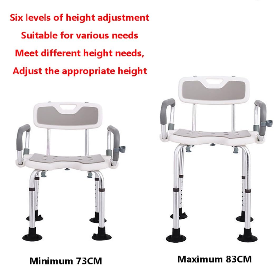 Asiento de Baño,Silla de Ducha Ajustable en Altura,Silla Baño Ancianos Ducha,Banqueta Ducha,para Ancianos minusválidos, Ancianos White