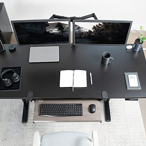 VIVO Large Clamp-on Computer Keyboard and Mouse Under Desk Slider Tray, 27 x 11 inch Pull Out Platform Drawer, Gray, MOUNT-KB05GY - Thumbnail 2
