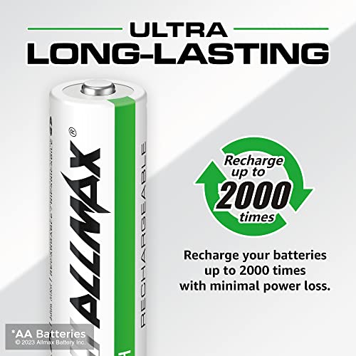Allmax Rechargeable Aa Maximum Power Batteries Nimh Double A Battery (4-Pack) –Ultra Long-Lasting, Pre-Charged, Recharge Up To 2,000 Times (1.2V) #TOP2