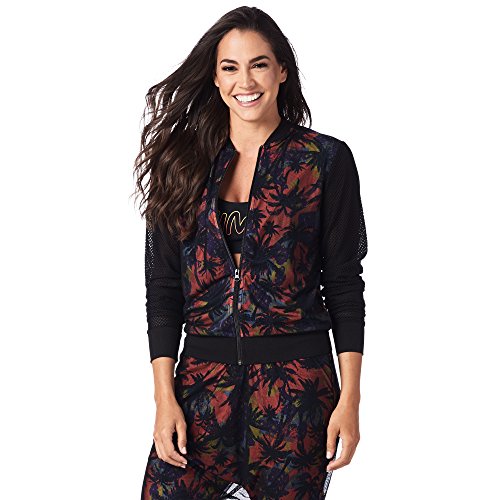 Zumba Fitness Bonfire Babe Mesh Zip Up Jacket, Top...