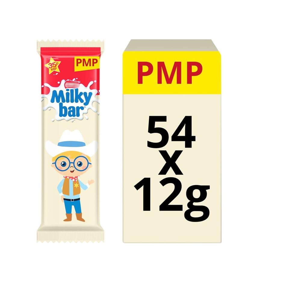 VIMIX Milky bars White Chocolate Kids Bars 54 x 12g Full Box 25p (54 Bars)