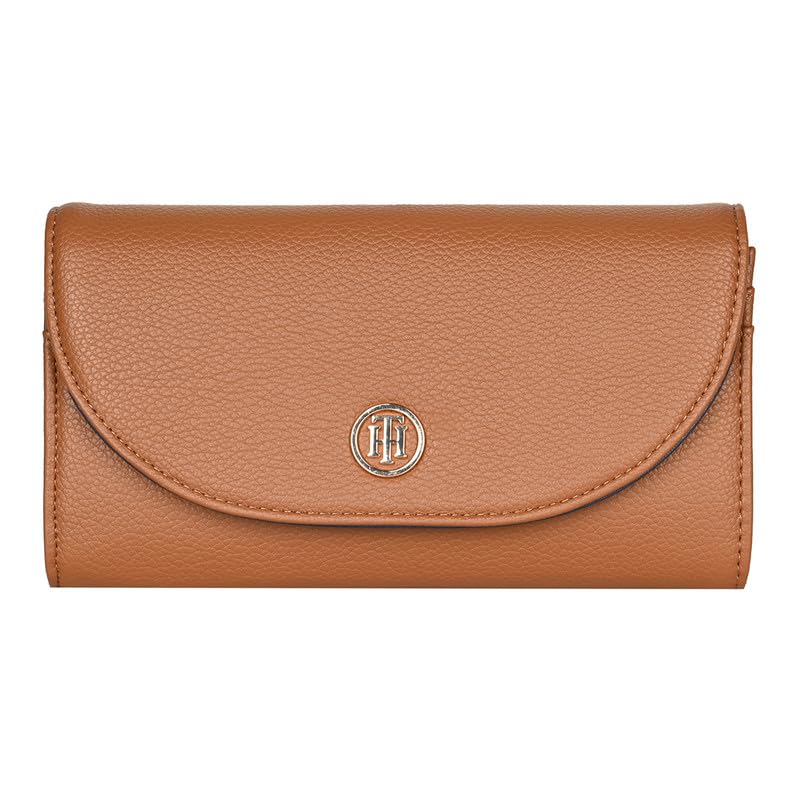 Image of Tommy Hilfiger Wallet for Women Roche || Flap Wallet with Sling || Tan || PU Material