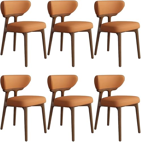 Miniatura 33 de YVYKFZD Sillas de comedor de madera maciza, juego de sillas de cocina sin brazos, silla de comedor con respaldo curvo, silla tapizada de cuero, para